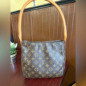Louis Vuitton Monogram Canvas Shoulder Bag in Brown